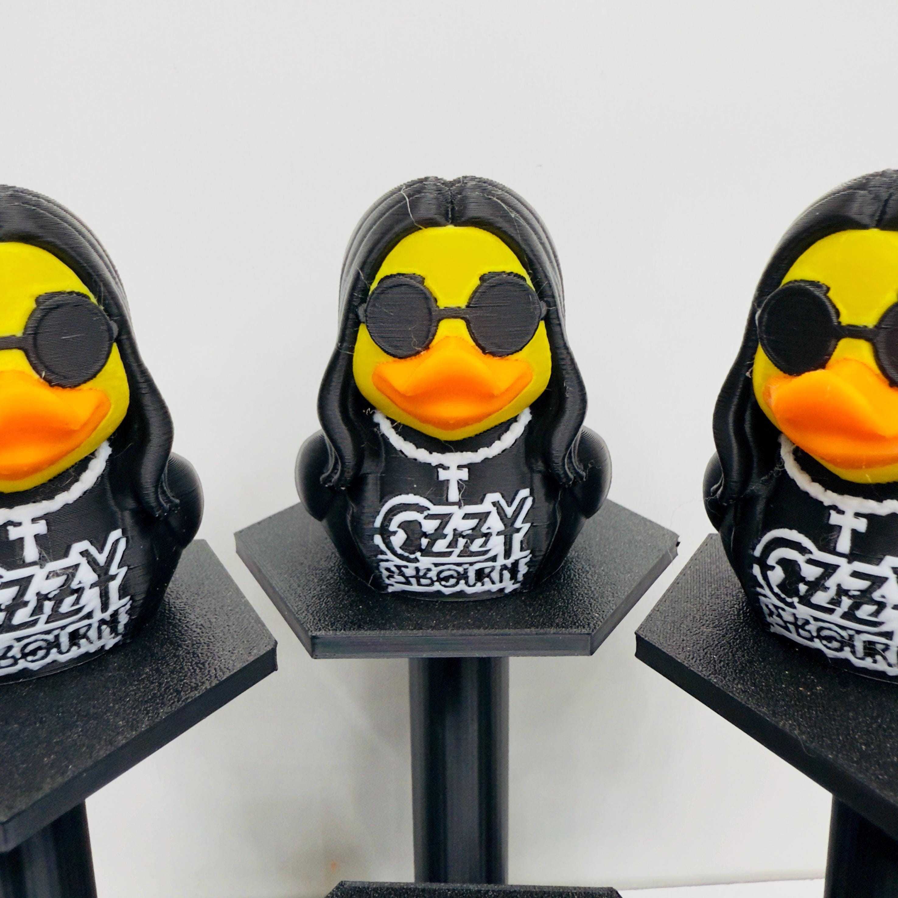 Ozzy Osbourne Duck Figurine, Black Sabbath Rocker Duck, 3D