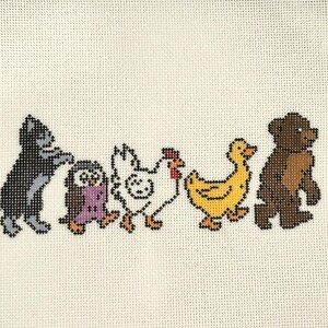 Pre-Order Little Bear Marching Needlepoint Canvas – Hand-Painted 18 Mesh image 3
