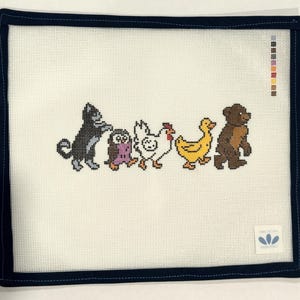 Pre-Order Little Bear Marching Needlepoint Canvas – Hand-Painted 18 Mesh image 2