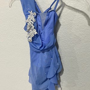 Ready to ship Hand rhinestoned girls’ dance costume lilac