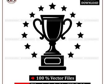 Trophy SVG: Award Cup Clipart Silhouette (Digital Download)