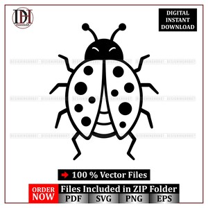 Nyckelpiga SVG | Barnpyssel Clipart (digital nedladdning)