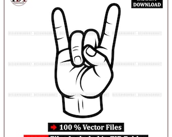 Rock Hand SVG: Metal Symbol Vector Clipart (Digital Download)