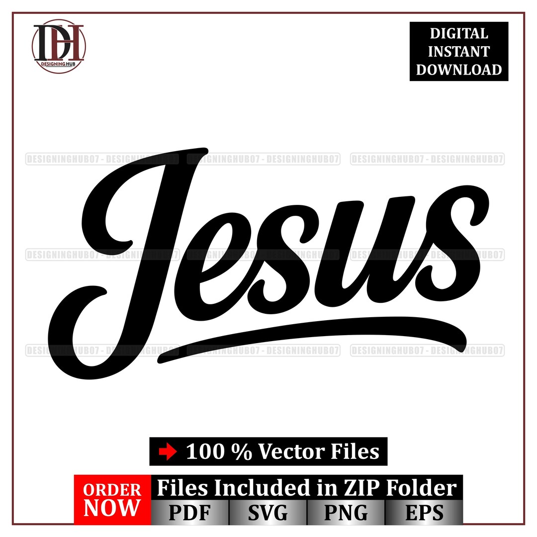 Jesus SVG | Christian Word Art Vector (digital Download) - Etsy