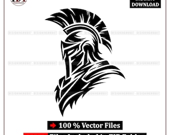 Spartan Warrior SVG: Helmet Vector Gladiator Cricut PNG Printable Design (Digital Download)