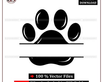 Paw Print Monogram SVG: Pet Lover Design (Digital Download)
