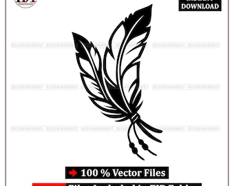 Tribal Feather SVG Bundle: Boho Silhouette Clipart (Digital Download)
