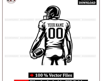 Personalized Football Player SVG: Custom Team Logo (Digital Download)