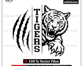 Roaring Tiger SVG: Predator, Wild Cat, Tiger Claw, Cut Files, PNG, (Digital Download)
