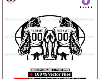 Two Football Players SVG Logo: Editable Team Design (Digital Download)