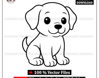Puppy SVG | Cartoon Dog Clipart for Kids (Digital Download)