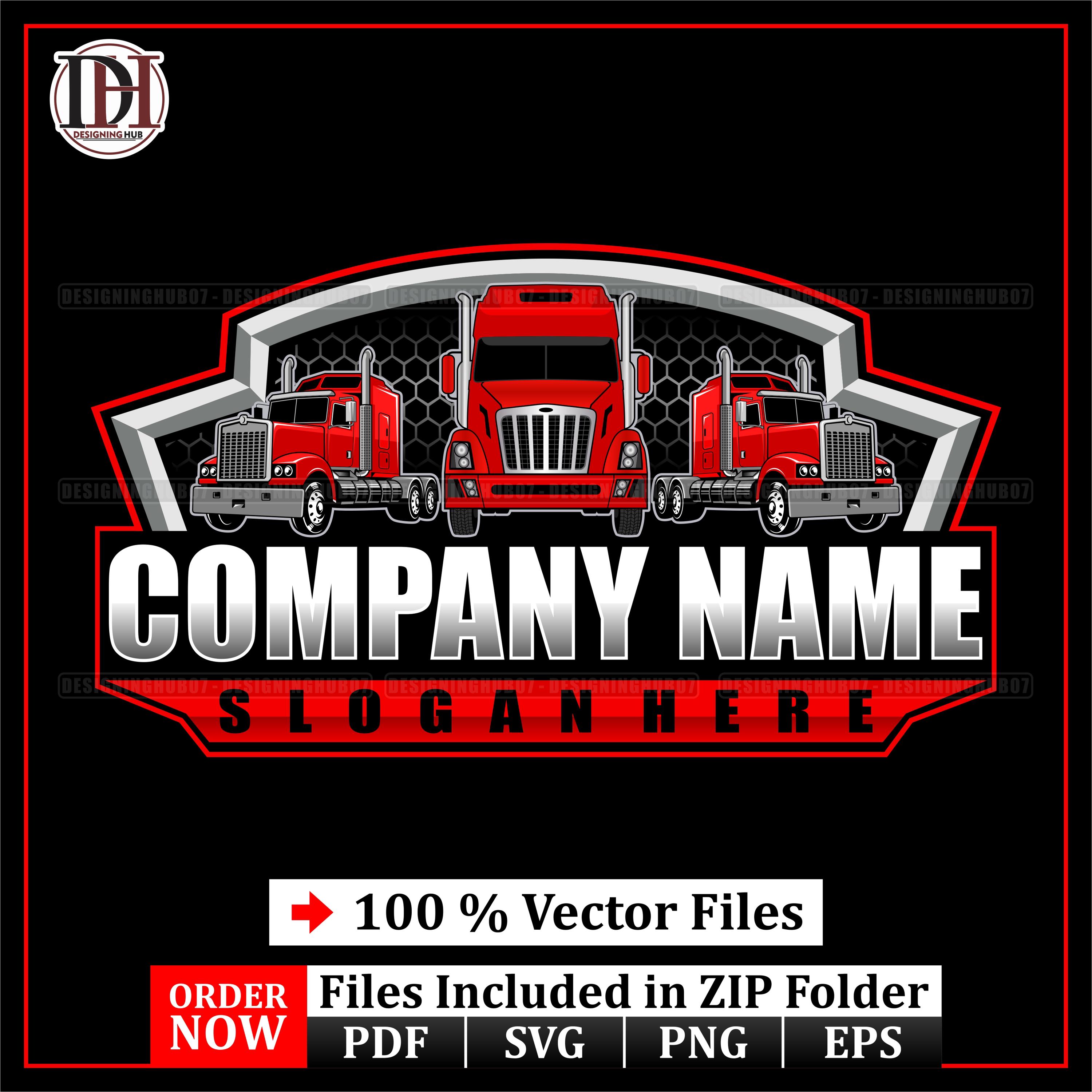 Custom Trucking Company Logo Design: Transport & Logistics Brand Vector ...