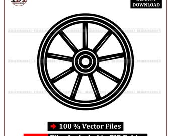 Wagon Wheel SVG: Rustic Farmhouse, Dharma Chakra, Cowboy Western (Digital Download)