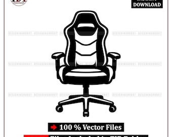 Gaming Chair SVG Icon, Office Desk Chair Vector, Esports Seat Illustration (Digital Download)