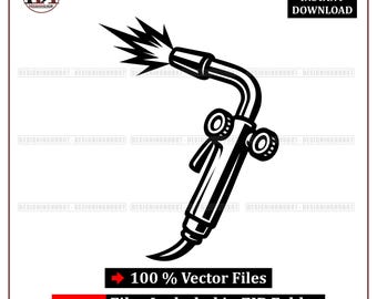 SVG de antorcha de soldadura / Vector de soldador para Cricut (Descarga digital)