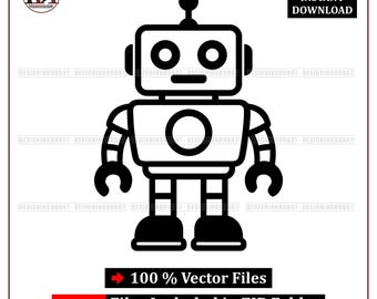 Robot SVG Clipart | Kids Crafts Vector (Digital Download)