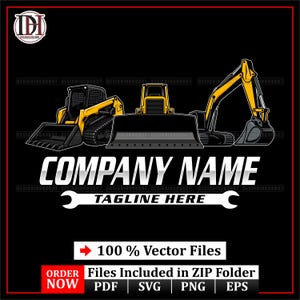 Excavator svg, excavator logo template, Heavy Equipment logo svg, Digging Logo svg, Contractor Logo svg, Land Clearing Logo svg