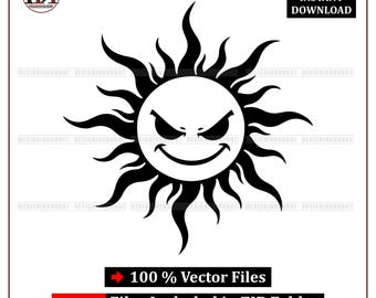 Summer Sun SVG: Celestial, Boho Sun, Mystical Art, Cut Files, PNG, (Digital Download)