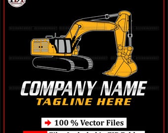 Excavator Logo: Construction logo svg, Contractor logo svg, digging logo svg,  gear logo, heavy equipment svg, heavy equipment svg