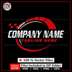 Speedometer Logo Design | Custom Auto Performance Logo | Editable Company Name Logo | Instant Download Pdf Svg Png Eps