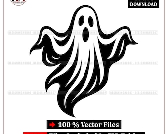 Spooky Ghost Vector Clipart | Halloween Horror Silhouette (svg, png, eps, pdf)