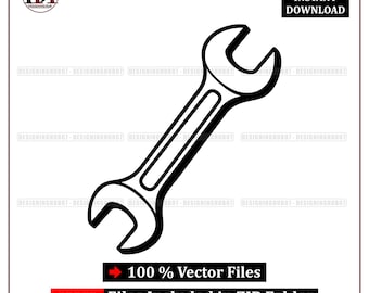 Wrench Tool SVG | Mechanic Vector Design | Spanner Png Eps Pdf | Garage Cricut File