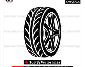 Racing Tire SVG: Performance Wheel Vector Automotive Cricut PNG Printable Design (Digital Download)
