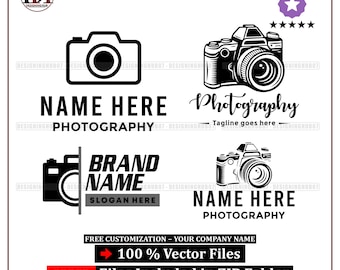 Photography Logo Bundle: Editable Vector Camera Logo Designs (Instant Download ZIP)