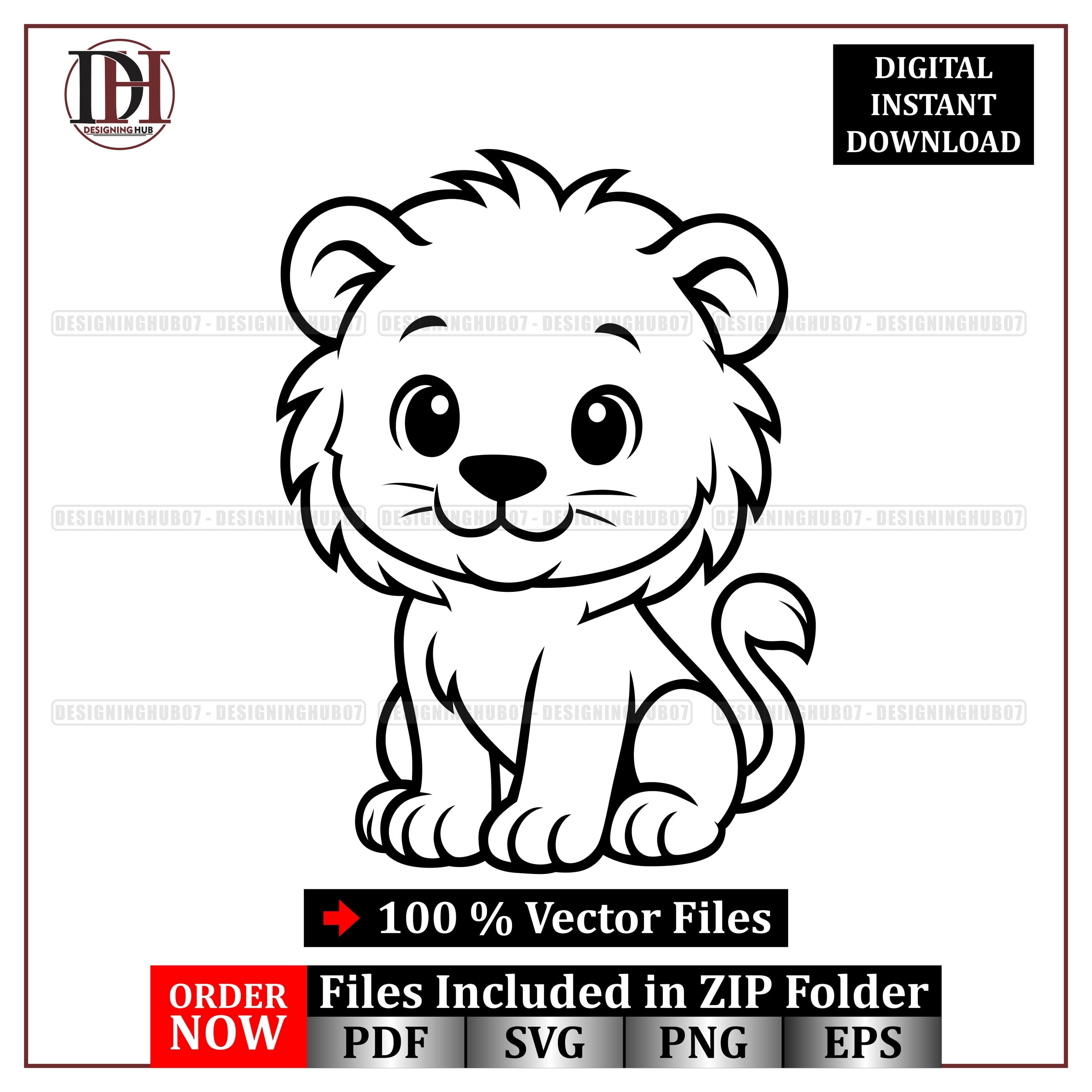 Leeuw cub tekening - Etsy België, image size:3000x3000