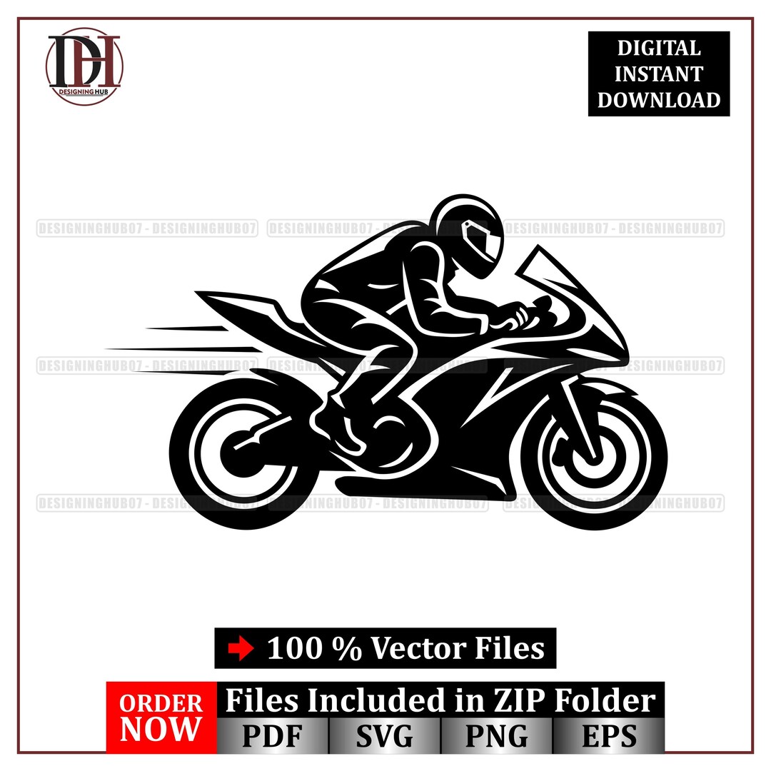 Asshat Rider Svg Motorcycle Rider SVG: Sport Racing Bike Rider Illustration Design ...