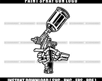 Paint Spray Gun Vector Logo | Airbrush Artist Graphic (svg, png, eps, pdf)