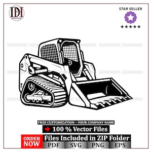 Skid Steer Svg, Heavy Equipment Svg, Contractor Svg, Excavator Svg, Skid Steer Loader svg, Skid Steer Silhouette, Instant Download