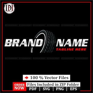 Editable Tire Shop Logo Design | Auto Garage Branding (svg, pdf, png, eps)