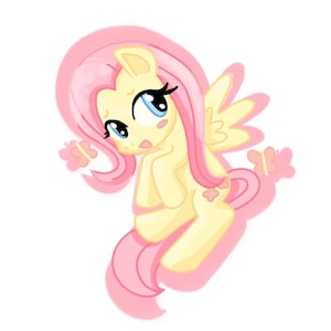 Fluttershy MLP holographic Keychain