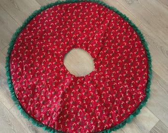 Vintage Cottagecore Reversible Christmas Tree Skirt