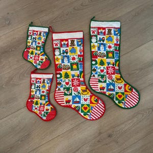Vintage Handmade Patchwork Christmas Stockings