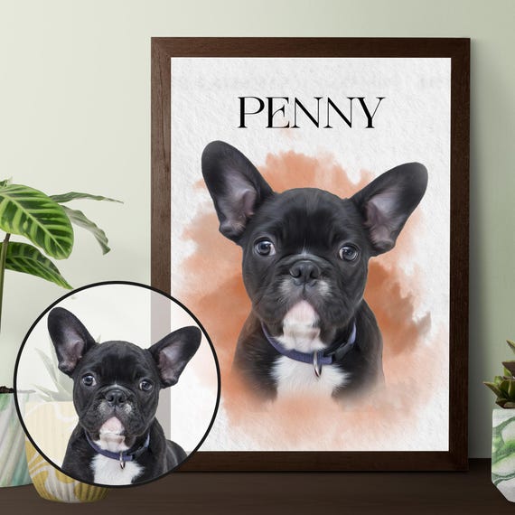 Custom Pet Portrait, Oil Pet Painting, Digital Painted From Photo