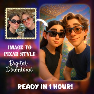 Custom Cartoon Couple Pixar Style, Personalized Pixar Style 3D Cartoon from Photo, Couple 3D Cartoon Portrait, Personalized Cartoon Gift