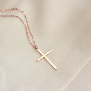 Thin Cross Necklace, Dainty Cross Jewelry, Christmas Gift For Daughter, Baptism Gift, Confirmation Gift, Birthday Gift, Goddaughter Gift
