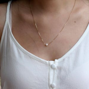 Natural Freshwater Pearl Necklace, Wedding Gift, Wedding Necklace, Birthday Gift, Necklace For Bride Bridesmaid Mom, Minimalist Necklace