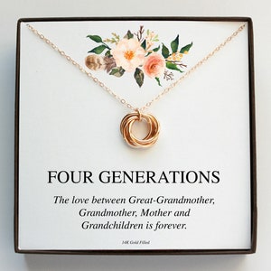Great Grandma Gift, Four Generations Necklace Gift For Mothers Day, Great Grandmother Christmas Gift, 4 Generations Necklace, Gift Ideas