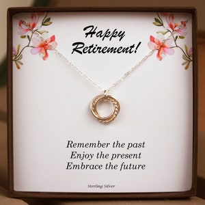 Cadeau de retraite pour femme, collier de retraite pour elle, cadeau d'étape importante, cadeau d'adieu, enseignant, collègue, infirmière, collègue carte de retraite