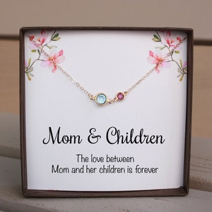 Mom Gift, Mom and Kids, Mom and Children, Mom Birthday Gift, Christmas Gift For Mom Necklace, Birthstone Necklace, Personalized Necklace