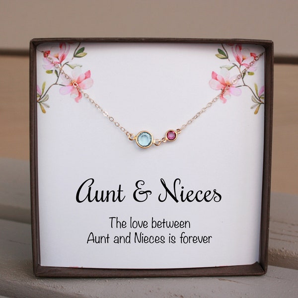 Cadeau de Noël de tante de nièce, cadeau de Noël pour tante de nièces, collier de tante, cadeau de tante, cadeau d'anniversaire pour tante, cadeau de mariage pour tante