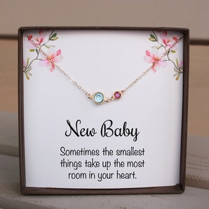 Mom To Be Pregnancy Gift For Friend Sister Co worker, New Mom Gift, Baby Shower Gift Mom And Baby Necklace, Personalized Gift Stone Necklace