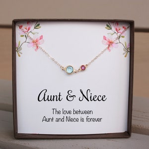 Aunt Necklace Christmas Gift For Aunt Gift Jewelry, Gift For Niece Birthday Gift, Auntie Necklace, Birthstone Personalized Necklace For Her