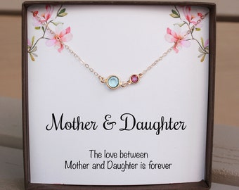 Mothers Day Gift - Personalized Birthstone Necklace Mom Gift From Daughter Necklace Gift From Mom Personalized Gift For Mom Christmas Gift