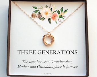 Grandma And Granddaughter Necklace, Grandmother And Grandchildren, Grandma Gift, Christmas Gift, Birthday Gift Grandchild Gift, New Grandma