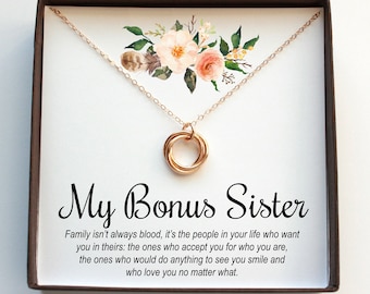 Best Friend Necklace Gift, Best Friend Birthday Gift, Bridesmaid Gift Jewelry, Christmas Gift For Women, Step Sister Bonus Sister Necklace