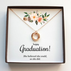 Collier de remise des diplômes cadeau pour elle, cadeau pour amie soeur fille petite-fille nièce, cadeau de remise des diplômes, carte de remise des diplômes, cadeau de félicitations